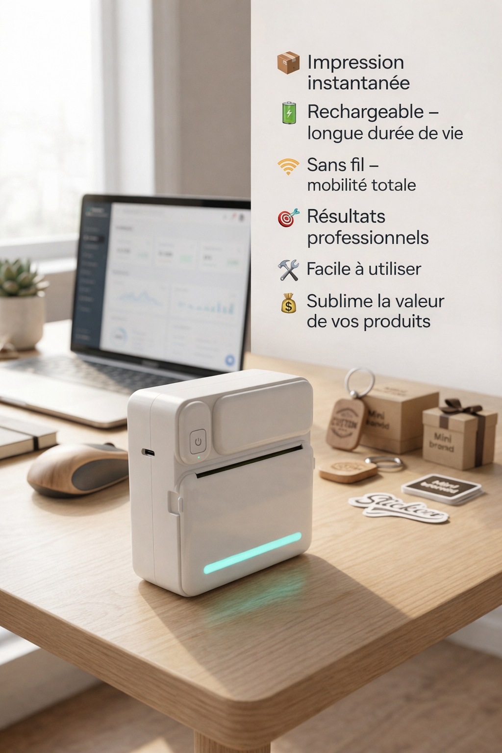 ™Mini imprimante d’étiquettes sans encre
