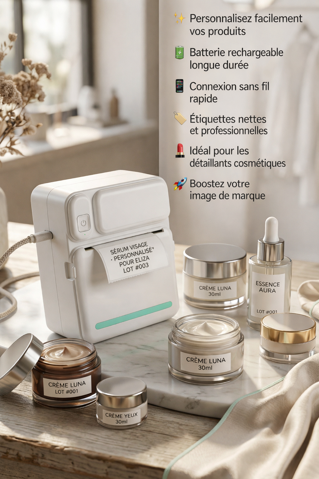 ™Mini imprimante d’étiquettes sans encre