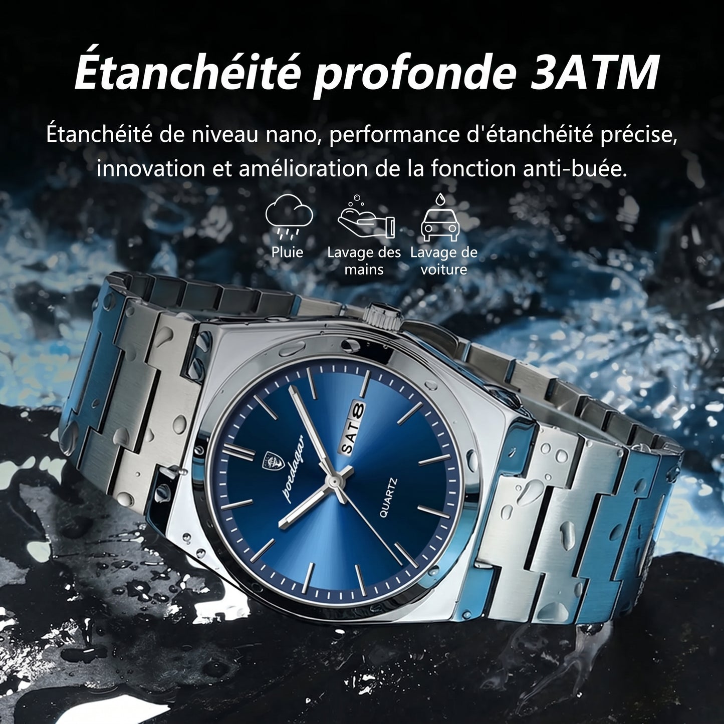 POEDAGAR Prestige™ | Montre Homme Premium en Acier Inoxydable